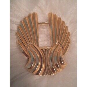 Vintage Costume Jewelry Liebe Engle USA Gold Metal Spiral Metal Scarf Clip